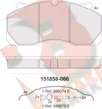 R Brake RB1858 - Гальмівні колодки, дискові гальма autozip.com.ua