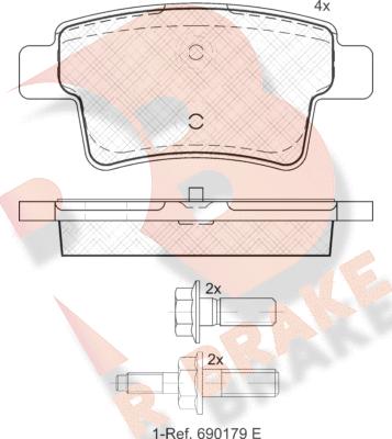 R Brake RB1853 - Гальмівні колодки, дискові гальма autozip.com.ua