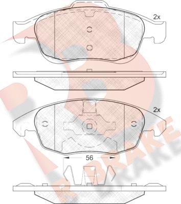 R Brake RB1852 - Гальмівні колодки, дискові гальма autozip.com.ua