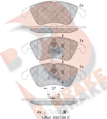 R Brake RB1865 - Гальмівні колодки, дискові гальма autozip.com.ua