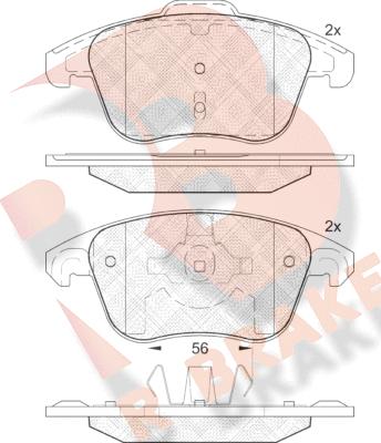 R Brake RB1866 - Гальмівні колодки, дискові гальма autozip.com.ua