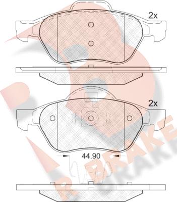 R Brake RB1860 - Гальмівні колодки, дискові гальма autozip.com.ua