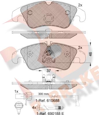 R Brake RB1862-202 - Гальмівні колодки, дискові гальма autozip.com.ua