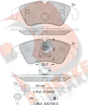 R Brake RB1862 - Гальмівні колодки, дискові гальма autozip.com.ua