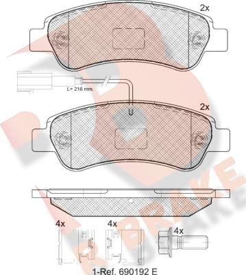 R Brake RB1804-203 - Гальмівні колодки, дискові гальма autozip.com.ua