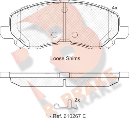 R Brake RB1806 - Гальмівні колодки, дискові гальма autozip.com.ua