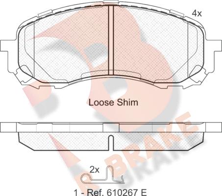 R Brake RB1800 - Гальмівні колодки, дискові гальма autozip.com.ua