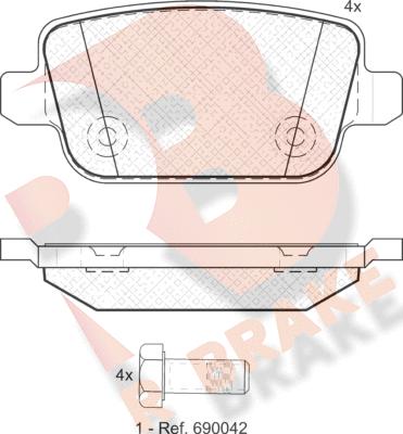 R Brake RB1801 - Гальмівні колодки, дискові гальма autozip.com.ua