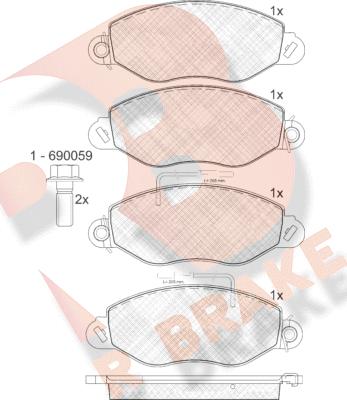 R Brake RB1808 - Гальмівні колодки, дискові гальма autozip.com.ua