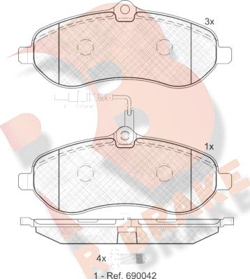 R Brake RB1802 - Гальмівні колодки, дискові гальма autozip.com.ua