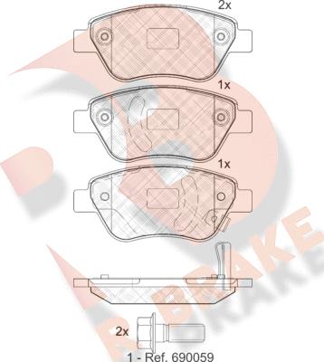 R Brake RB1810 - Гальмівні колодки, дискові гальма autozip.com.ua