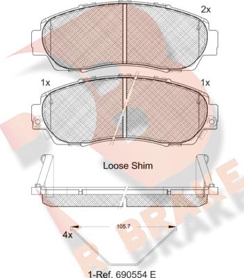 R Brake RB1811-200 - Гальмівні колодки, дискові гальма autozip.com.ua