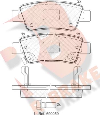 R Brake RB1888 - Гальмівні колодки, дискові гальма autozip.com.ua