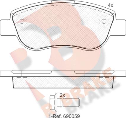 R Brake RB1883 - Гальмівні колодки, дискові гальма autozip.com.ua