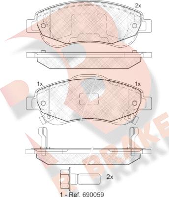 R Brake RB1887 - Гальмівні колодки, дискові гальма autozip.com.ua