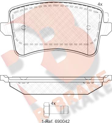 R Brake RB1835 - Гальмівні колодки, дискові гальма autozip.com.ua