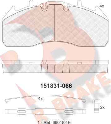 R Brake RB1831 - Гальмівні колодки, дискові гальма autozip.com.ua