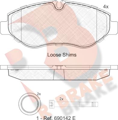 R Brake RB1832 - Гальмівні колодки, дискові гальма autozip.com.ua