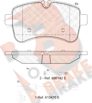 R Brake RB1837-203 - Гальмівні колодки, дискові гальма autozip.com.ua