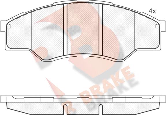 R Brake RB1824 - Гальмівні колодки, дискові гальма autozip.com.ua