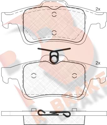 R Brake RB1825 - Гальмівні колодки, дискові гальма autozip.com.ua