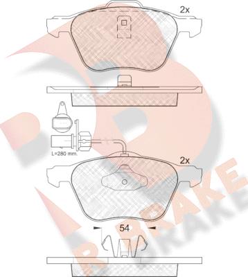 R Brake RB1395 - Гальмівні колодки, дискові гальма autozip.com.ua