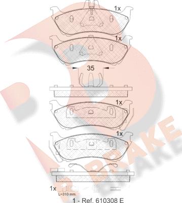 R Brake RB1392 - Гальмівні колодки, дискові гальма autozip.com.ua