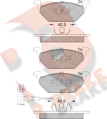 R Brake RB1349-396 - Гальмівні колодки, дискові гальма autozip.com.ua