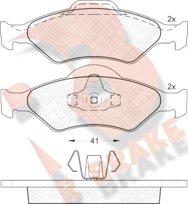 R Brake RB1344 - Гальмівні колодки, дискові гальма autozip.com.ua