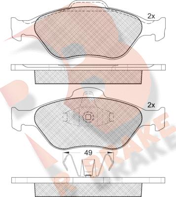 R Brake RB1343 - Гальмівні колодки, дискові гальма autozip.com.ua