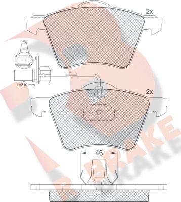 R Brake RB1350 - Гальмівні колодки, дискові гальма autozip.com.ua