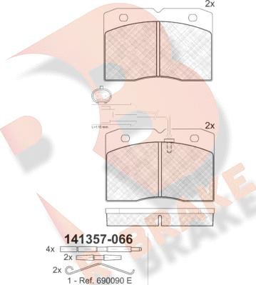R Brake RB1357 - Гальмівні колодки, дискові гальма autozip.com.ua