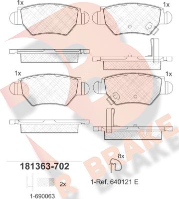 R Brake RB1363-702 - Гальмівні колодки, дискові гальма autozip.com.ua