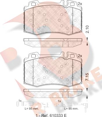 R Brake RB1389-203 - Гальмівні колодки, дискові гальма autozip.com.ua