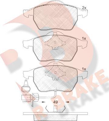 R Brake RB1384 - Гальмівні колодки, дискові гальма autozip.com.ua