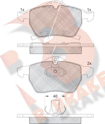 R Brake RB1383 - Гальмівні колодки, дискові гальма autozip.com.ua