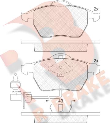 R Brake RB1331-203 - Гальмівні колодки, дискові гальма autozip.com.ua