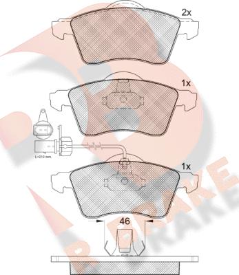 R Brake RB1320 - Гальмівні колодки, дискові гальма autozip.com.ua