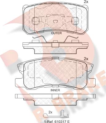 R Brake RB1375-202 - Гальмівні колодки, дискові гальма autozip.com.ua