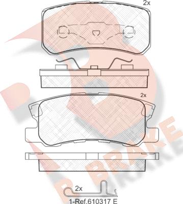 R Brake RB1375 - Гальмівні колодки, дискові гальма autozip.com.ua