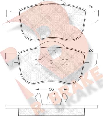 R Brake RB1297 - Гальмівні колодки, дискові гальма autozip.com.ua