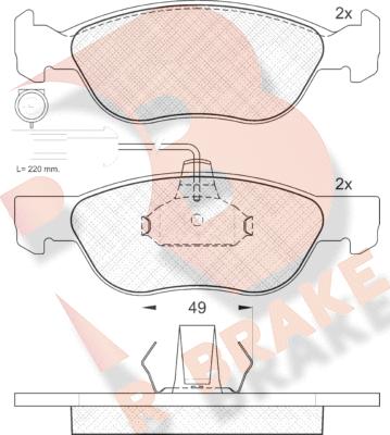 R Brake RB1243 - Гальмівні колодки, дискові гальма autozip.com.ua