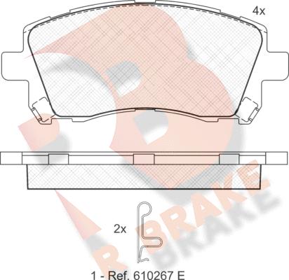 R Brake RB1247 - Гальмівні колодки, дискові гальма autozip.com.ua