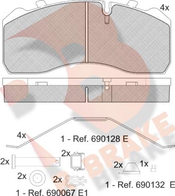 R Brake RB1254-066 - Гальмівні колодки, дискові гальма autozip.com.ua