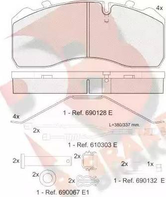 R Brake RB1254-120 - Гальмівні колодки, дискові гальма autozip.com.ua