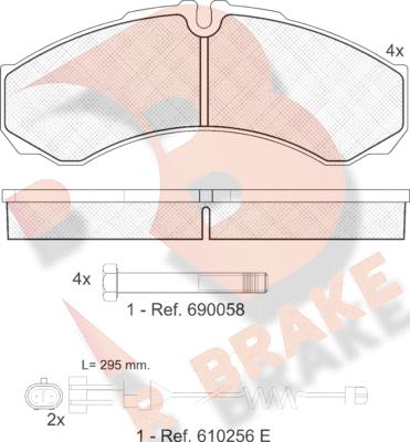 R Brake RB1208-117 - Гальмівні колодки, дискові гальма autozip.com.ua