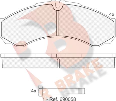 R Brake RB1208 - Гальмівні колодки, дискові гальма autozip.com.ua