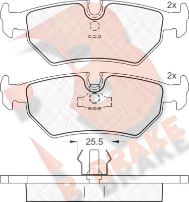 R Brake RB1214 - Гальмівні колодки, дискові гальма autozip.com.ua