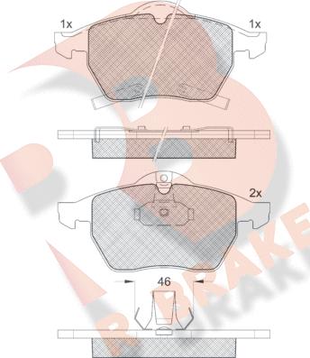 R Brake RB1218 - Гальмівні колодки, дискові гальма autozip.com.ua