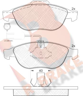 R Brake RB1212 - Гальмівні колодки, дискові гальма autozip.com.ua